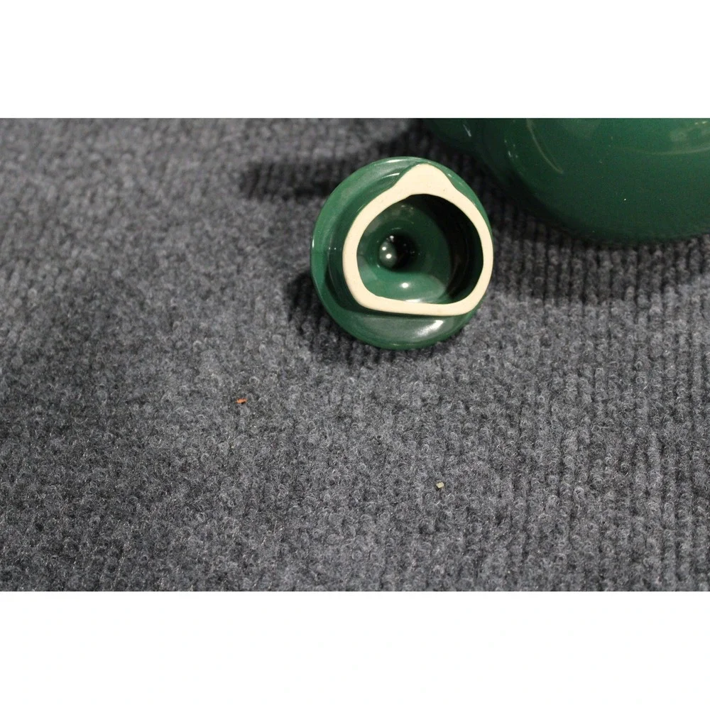 Green Ceramic Small Teapot with Lid Glazed Traditional Round Tea Pot 6.5in Wide